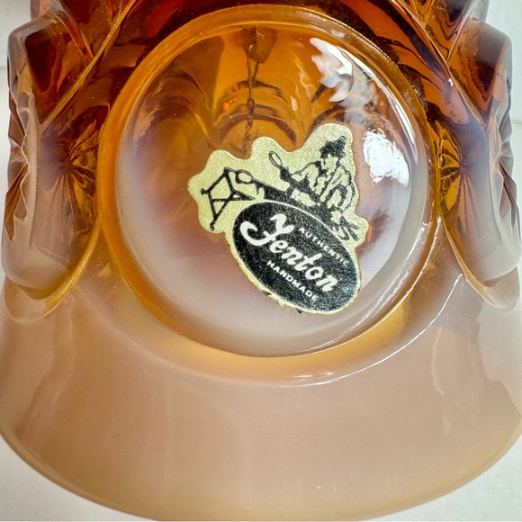 Vintage Fenton bell Glass Cameo Opalescent Moon and Stars Bell - Picture 4 of 11